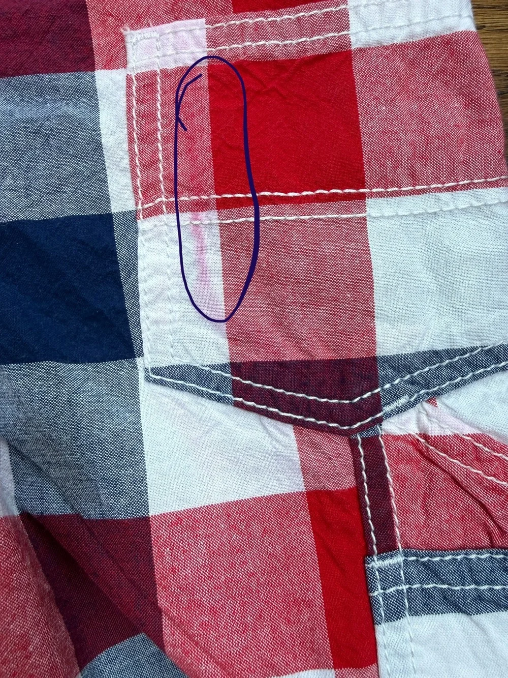 OshKosh B'gosh Kids Red, White & Blue Plaid Short Overalls Shortalls Size 2T